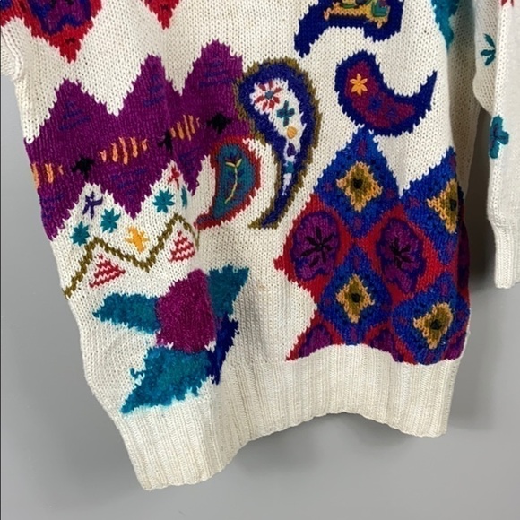 VINTAGE Hand Knitted Jennifer Reed Sweater size L - Picture 7 of 11